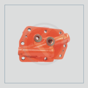 Orange control valve head plate with piston assembly for Inter 40HP tractors, part number 3072.