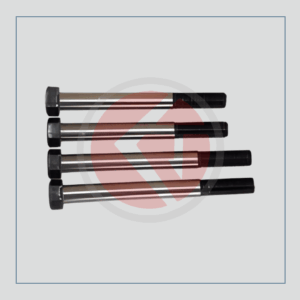 Set of 4 EN-19 steel hydraulic pump plate bolts, part number 4142.