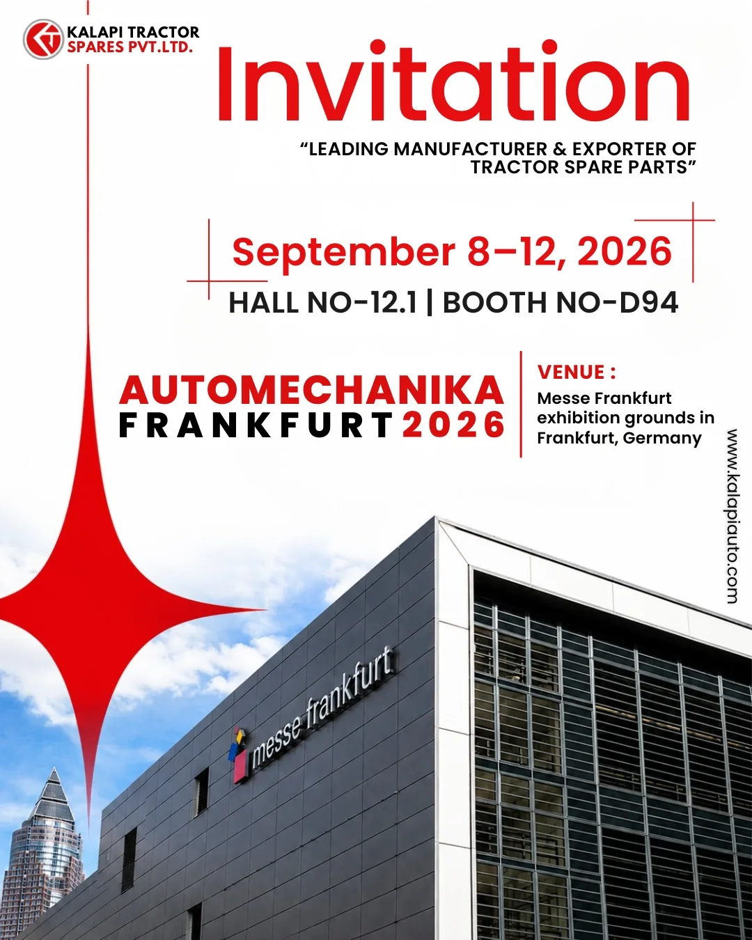 Automechanika Frankfurt Expo 2026 Boot NO 94 & Hall NO 12.1